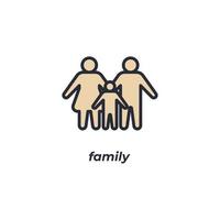 Vector sign family symbol is isolated on a white background. icon color editable.