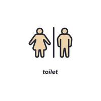 Vector sign toilet symbol is isolated on a white background. icon color editable.