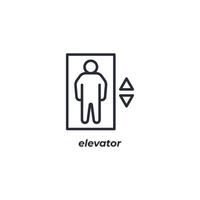 Vector sign elevator symbol is isolated on a white background. icon color editable.