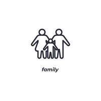 Vector sign family symbol is isolated on a white background. icon color editable.