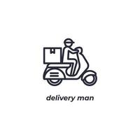 Vector sign delivery man symbol is isolated on a white background. icon color editable.