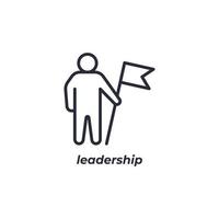 Vector sign leadership symbol is isolated on a white background. icon color editable.