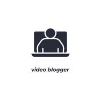 Vector sign video blogger symbol is isolated on a white background. icon color editable.