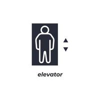 Vector sign elevator symbol is isolated on a white background. icon color editable.