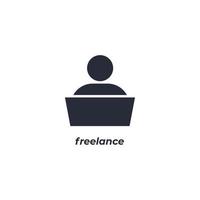 Vector sign freelance symbol is isolated on a white background. icon color editable.