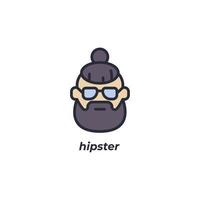 el símbolo de hipster de signo vectorial está aislado en un fondo blanco. color de icono editable. vector