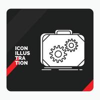 Red and Black Creative presentation Background for Briefcase. case. production. progress. work Glyph Icon vector