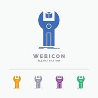 SDK. App. development. kit. programming 5 Color Glyph Web Icon Template isolated on white. Vector illustration