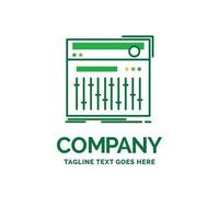 Control. controller. midi. studio. sound Flat Business Logo template. Creative Green Brand Name Design. vector