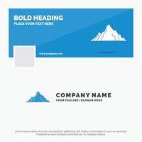 Blue Business Logo Template for hill. landscape. nature. mountain. scene. Facebook Timeline Banner Design. vector web banner background illustration