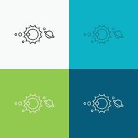 solar. system. universe. solar system. astronomy Icon Over Various Background. Line style design. designed for web and app. Eps 10 vector illustration