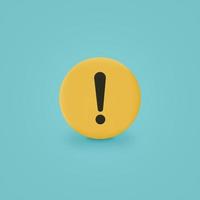 Warning message concept represented by exclamation mark icon. Exclamation 3d realistic symbol in circle. vector