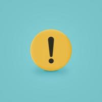 Warning message concept represented by exclamation mark icon. Exclamation 3d realistic symbol in circle. vector