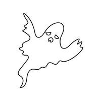 Halloween ghost face silhouette in abstract style vector