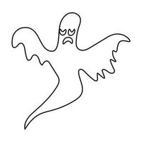 silueta de cara de fantasma de halloween en estilo abstracto vector