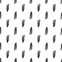 Black skeletons in various poses pattern. Halloween design. Perfect for fall, holidays, fabric, textile. Seamless repeat swatch. vector
