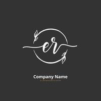 ER Initial handwriting and signature logo design with circle. Beautiful design handwritten logo for fashion, team, wedding, luxury logo. vector