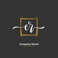 er letra inicial y diseño de logotipo de firma con círculo. hermoso diseño de logotipo escrito a mano para moda, equipo, boda, logotipo de lujo. vector