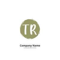 TR Initial handwriting and signature logo design with circle. Beautiful design handwritten logo for fashion, team, wedding, luxury logo. vector