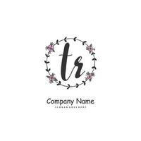 TR Initial handwriting and signature logo design with circle. Beautiful design handwritten logo for fashion, team, wedding, luxury logo. vector