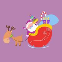 Cute santa claus character collection vector