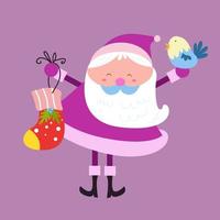 Cute santa claus character collection vector