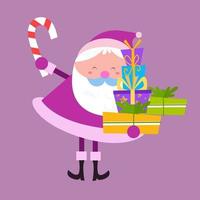 Cute santa claus character collection vector