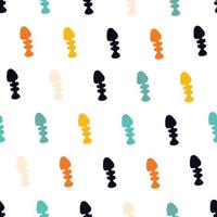 Seamless pattern with cute fish skeletons. Simple minimalistic design in cartoon style vector