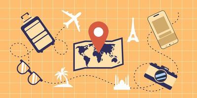 Traveling and holiday background vector