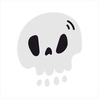 simple imagen plana de un cráneo. icono de vector de garabato aislado sobre fondo blanco. perfecto para Halloween.