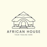 african house with line art style logo vector illustration icon template design