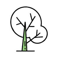Tree. Co2 concept of climate change. Recycling. Vector isolated doodle