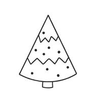 Spruce Vector Christmas Tree Illustration Doodle Isolated on White background Concept of Christmas and Santa