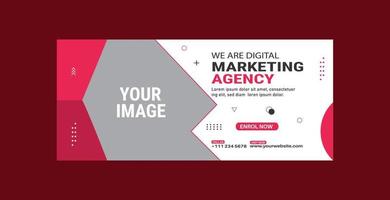 portada de redes sociales de marketing digital y plantilla de banner web vector