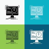 Alert. antivirus. attack. computer. virus Icon Over Various Background. glyph style design. designed for web and app. Eps 10 vector illustration