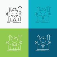 Business. man. avatar. employee. sales man Icon Over Various Background. Line style design. designed for web and app. Eps 10 vector illustration