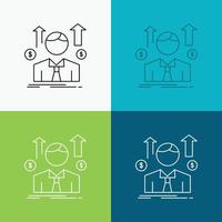 Business. man. avatar. employee. sales man Icon Over Various Background. Line style design. designed for web and app. Eps 10 vector illustration