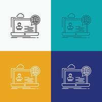 webinar. forum. online. seminar. website Icon Over Various Background. Line style design. designed for web and app. Eps 10 vector illustration