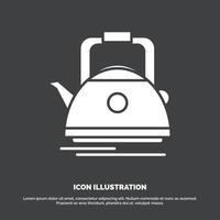 Tea. kettle. teapot. camping. pot Icon. glyph vector symbol for UI and UX. website or mobile application