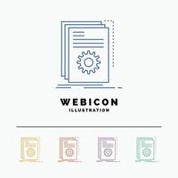 App. build. developer. program. script 5 Color Line Web Icon Template isolated on white. Vector illustration