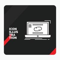 Red and Black Creative presentation Background for Communication. connection. link. sync. synchronization Glyph Icon vector