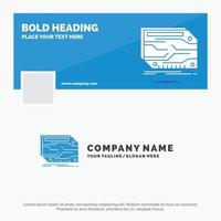 Blue Business Logo Template for card. component. custom. electronic. memory. Facebook Timeline Banner Design. vector web banner background illustration