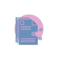 contenido. archivos intercambio. Cuota. icono de glifo de documento. vector