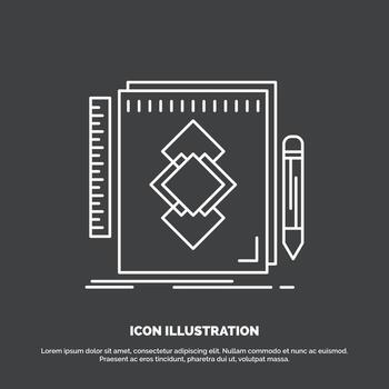 diseño. herramienta. identidad. dibujar. icono de desarrollo. símbolo de vector de línea para ui y ux. sitio web o aplicación móvil