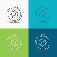 Action. fast. performance. process. speed Icon Over Various Background. Line style design. designed for web and app. Eps 10 vector illustration