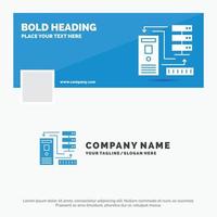 Blue Business Logo Template for Combination. data. database. electronic. information. Facebook Timeline Banner Design. vector web banner background illustration