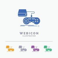 Console. game. gaming. playstation. play 5 Color Glyph Web Icon Template isolated on white. Vector illustration