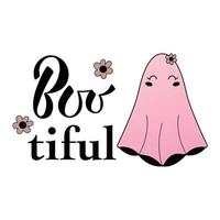 Boo tiful humoring halloween slogan. Vector illustration. Great for kids and home decor projects