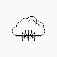 nube. informática. datos. hospedaje icono de línea de red. ilustración vectorial aislada vector