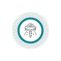 alien. space. ufo. spaceship. mars Line Icon. Vector isolated illustration